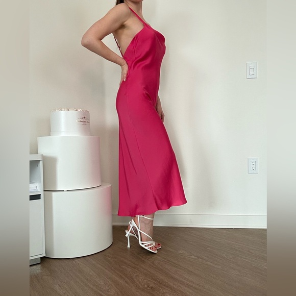 Zara Limited Edition Satin Pink Dress - Picture 8 of 9